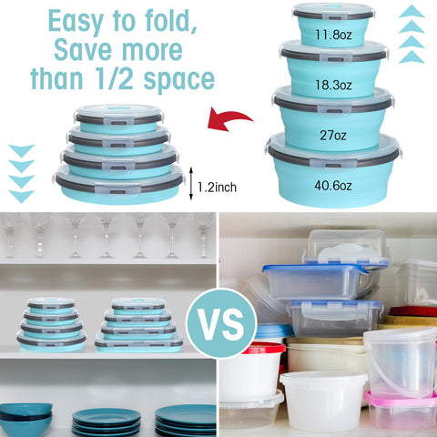 Yaomiao stackable design bowls save cabinet space and keep leftovers organized