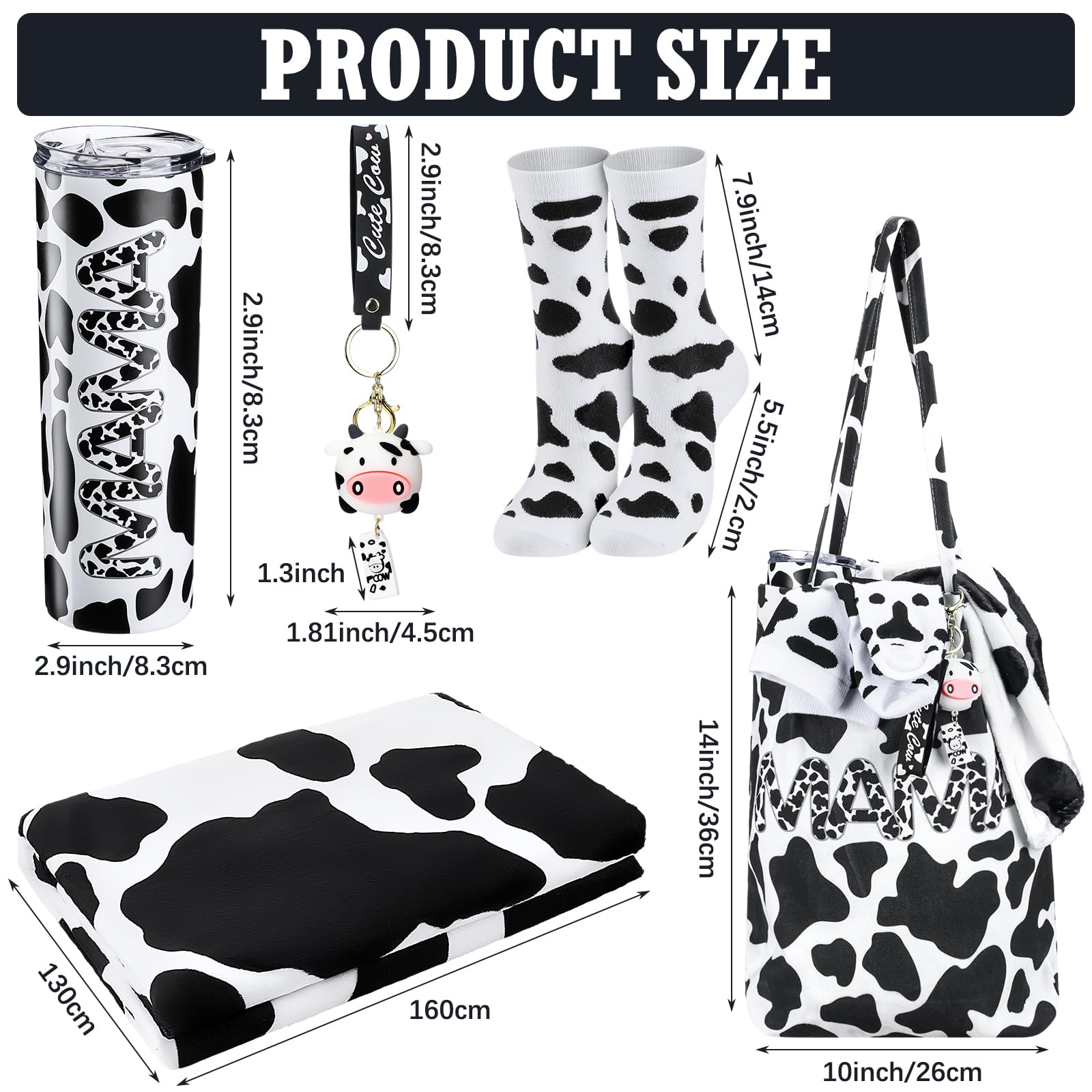 Yaomiao cow-pattern keychain made of metal and PVC for everyday use