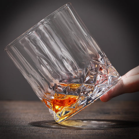 Yaomiao heavy-bottom rocks glass offers stability and controlled cooling.