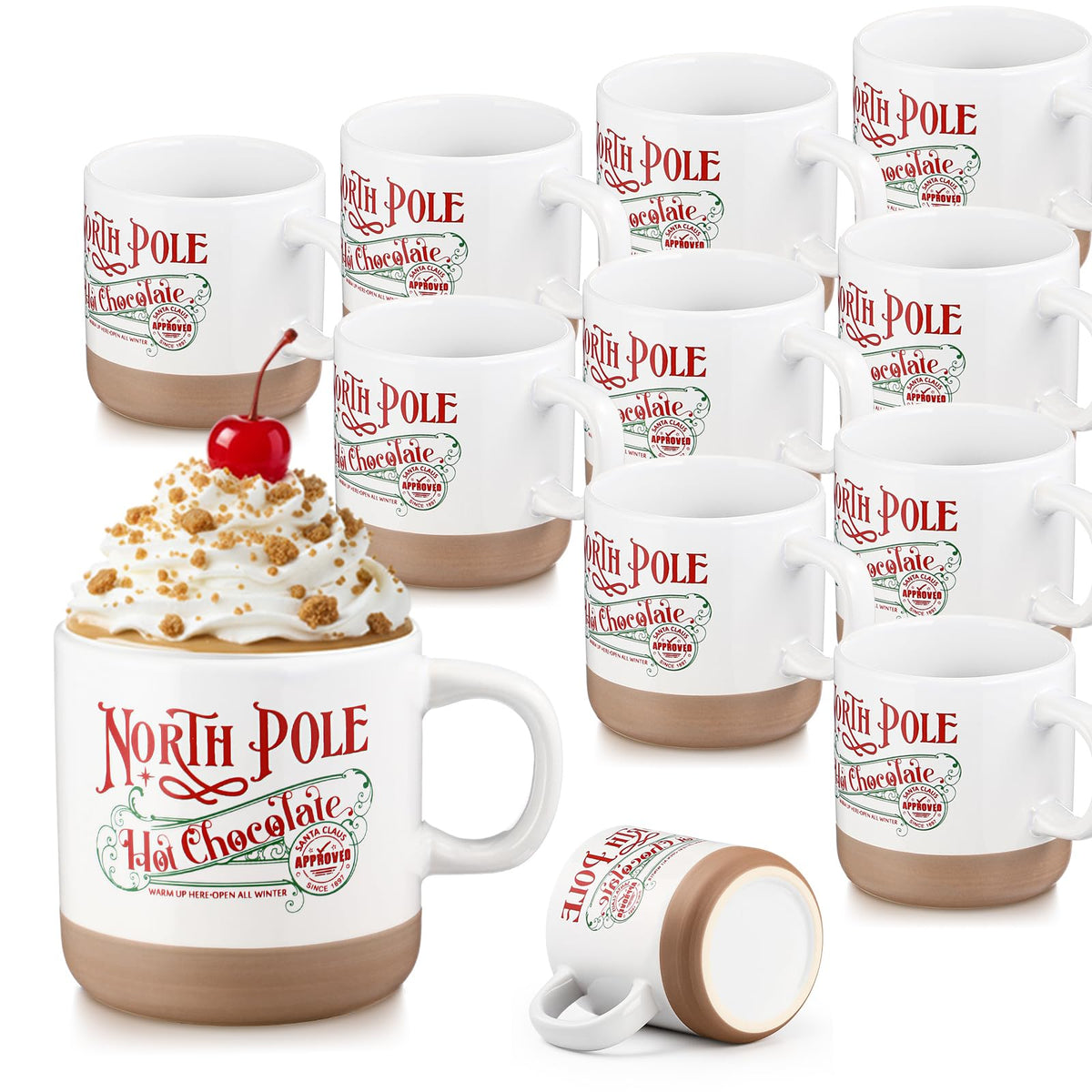 Yaomiao North Pole hot chocolate mug with handle, ideal for cozy winter moments.
