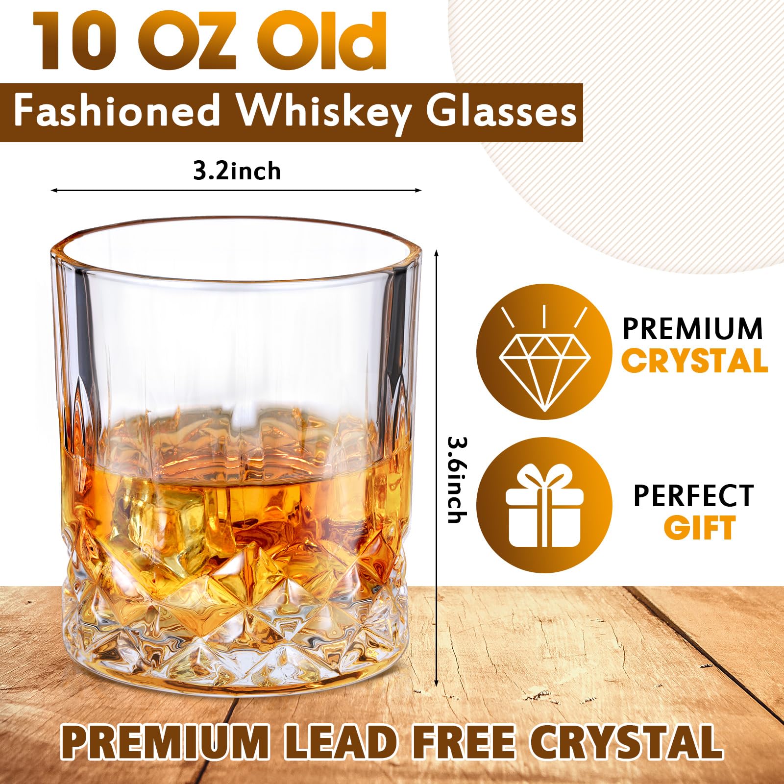 Yaomiao rocks glass ideal for bourbon and cocktails with generous capacity.