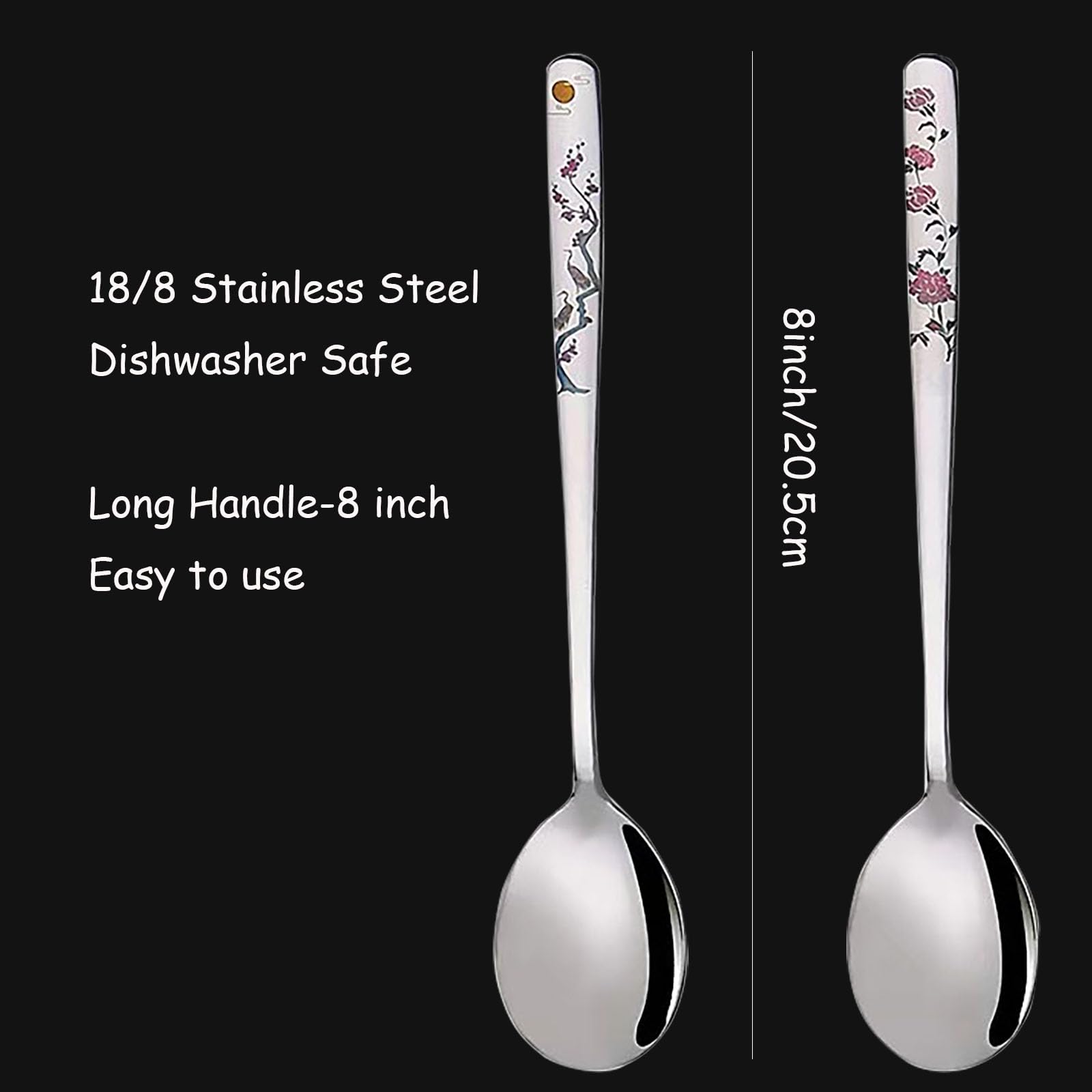 YAPULLYA ergonomic long-handle spoon for comfortable use.