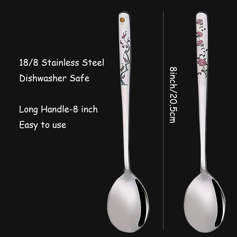 YAPULLYA ergonomic long-handle spoon for comfortable use.