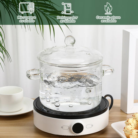 Yardwe glass pot transparent body for monitoring simmering dishes.