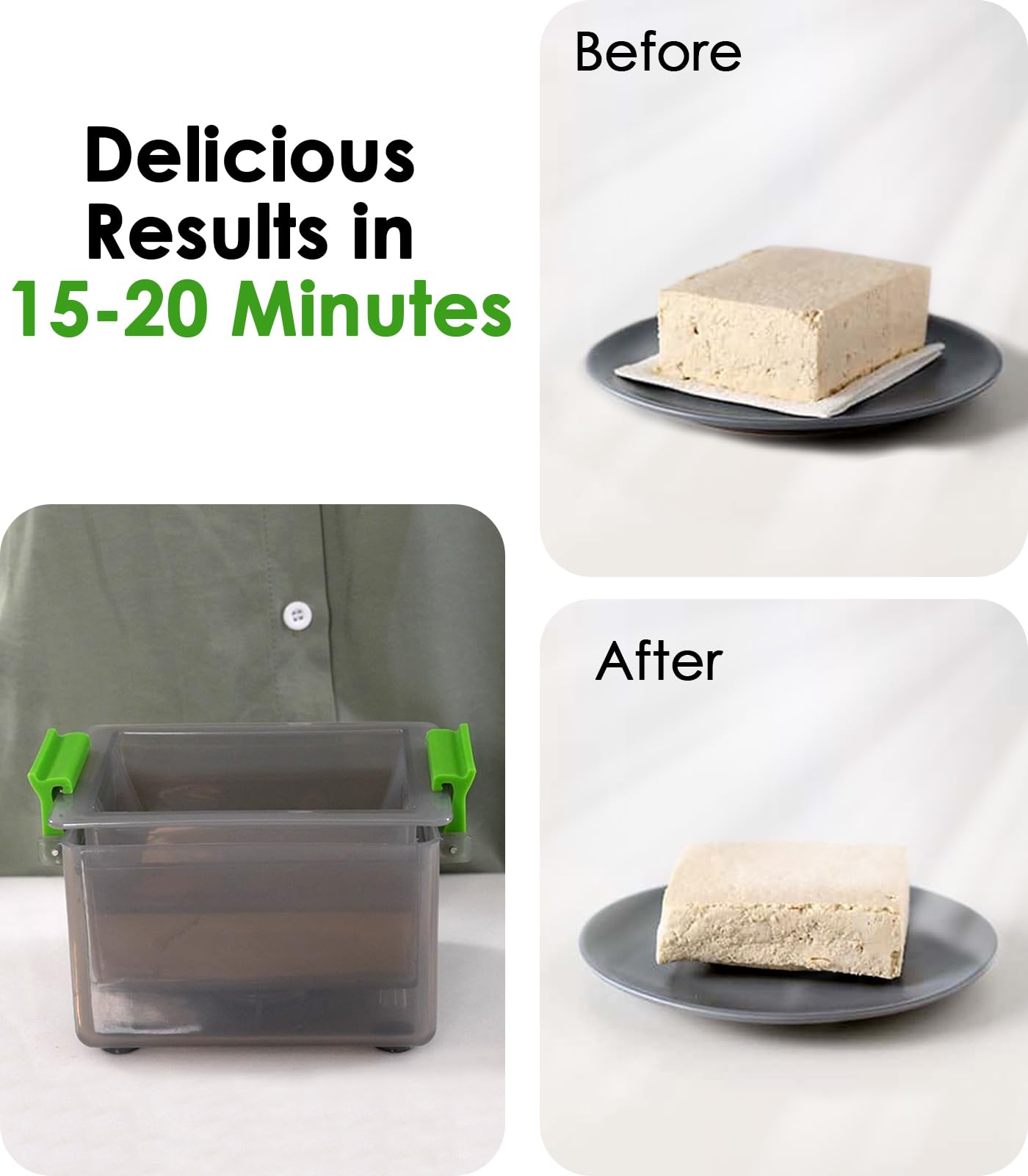 YARKOR Tofu Press dishwasher-safe parts simplify cleanup after use.