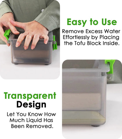 YARKOR Tofu Press detachable drip tray keeps counters clean.