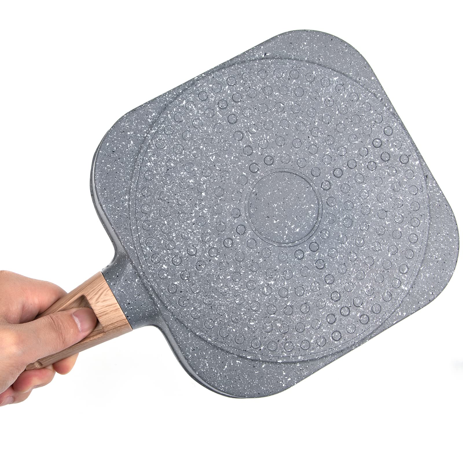 Inside view of four compartments for organized cooking with Yarlung pan.