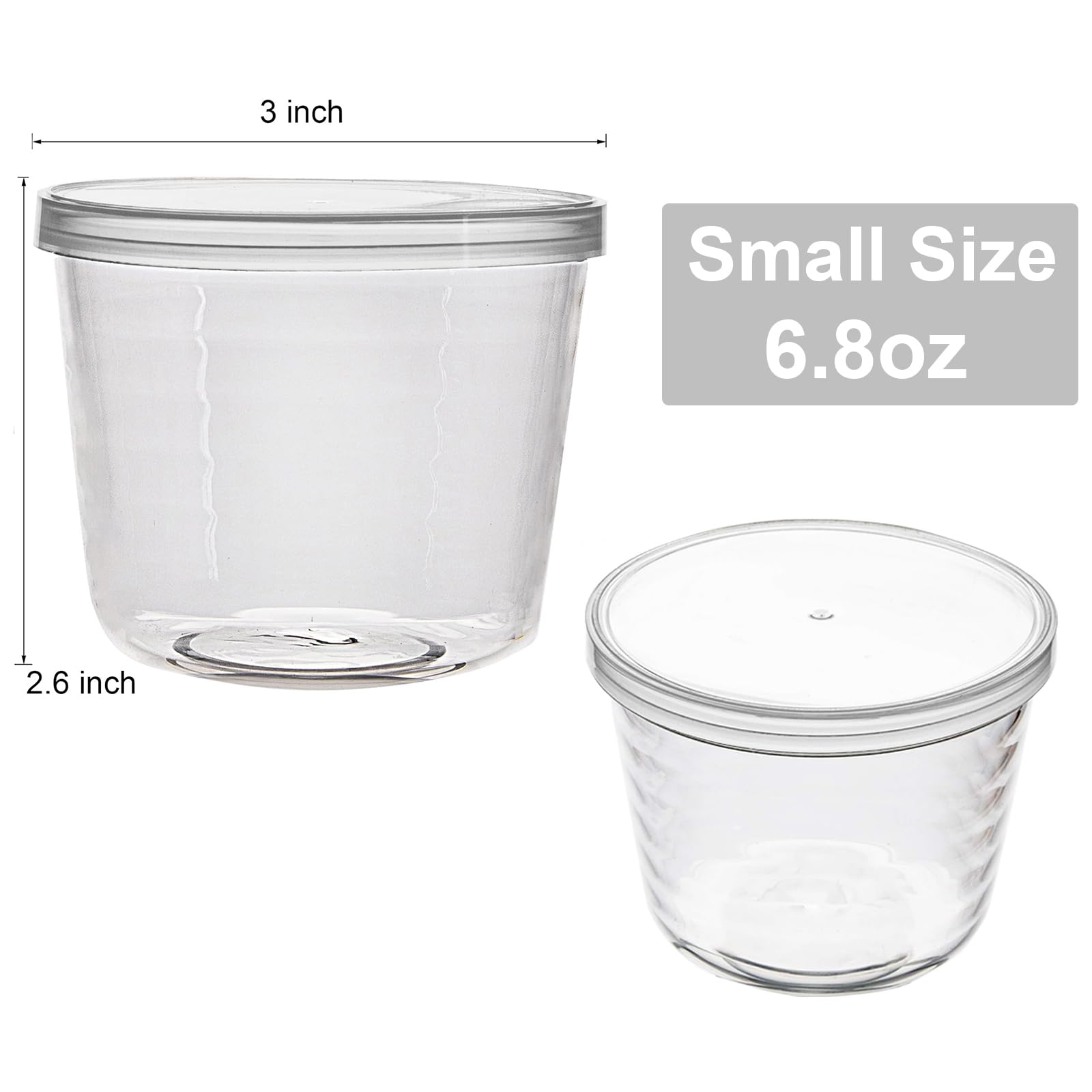 Yarlung 6.8 oz bowls with BPA-free lids for fridge storage and on the go meals.