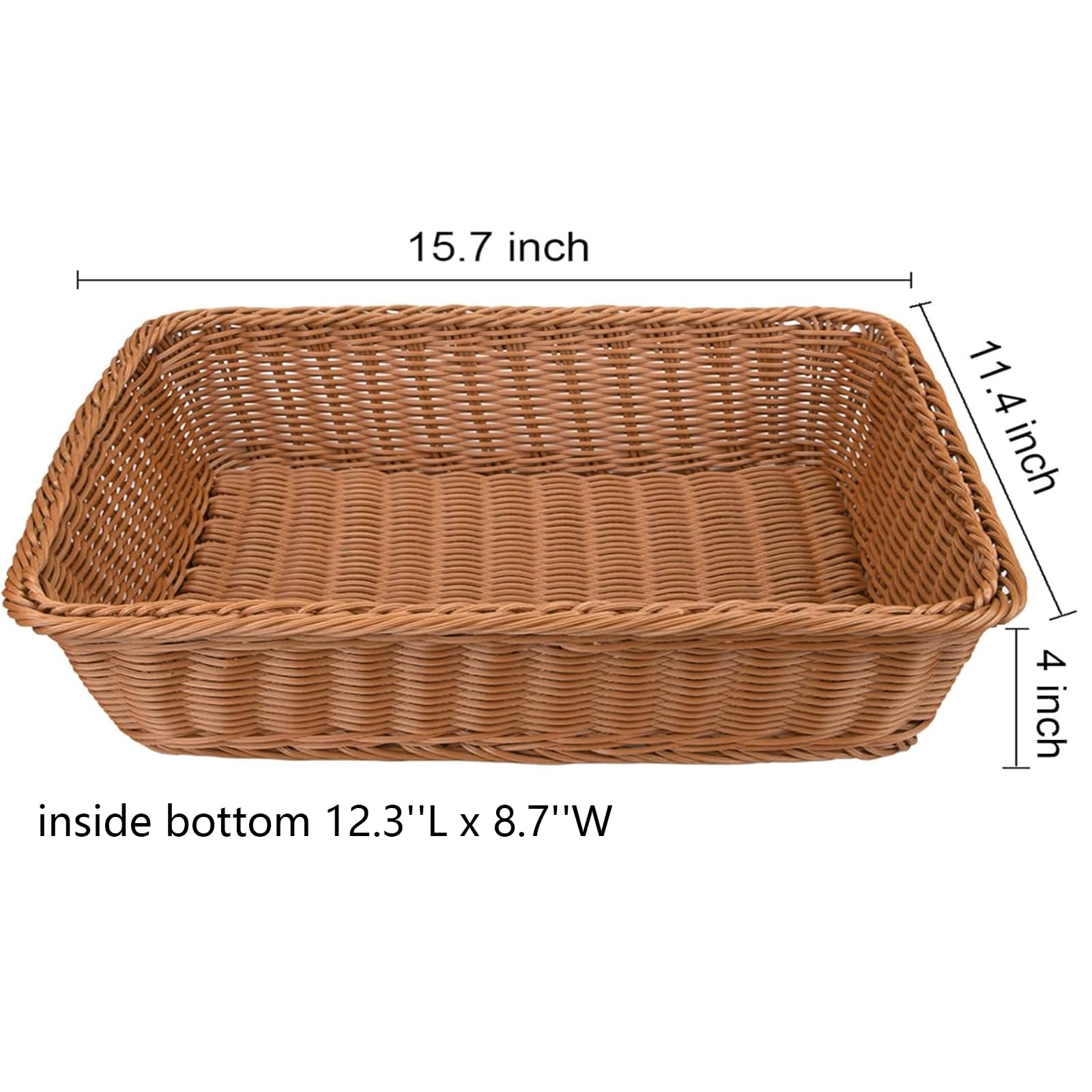 Yarlung basket interior dimensions 12.3 by 8.7 inches to organize breads and snacks.