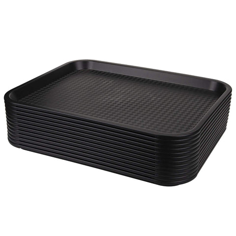 Yarlung fast food tray top view in black for effortless serving.