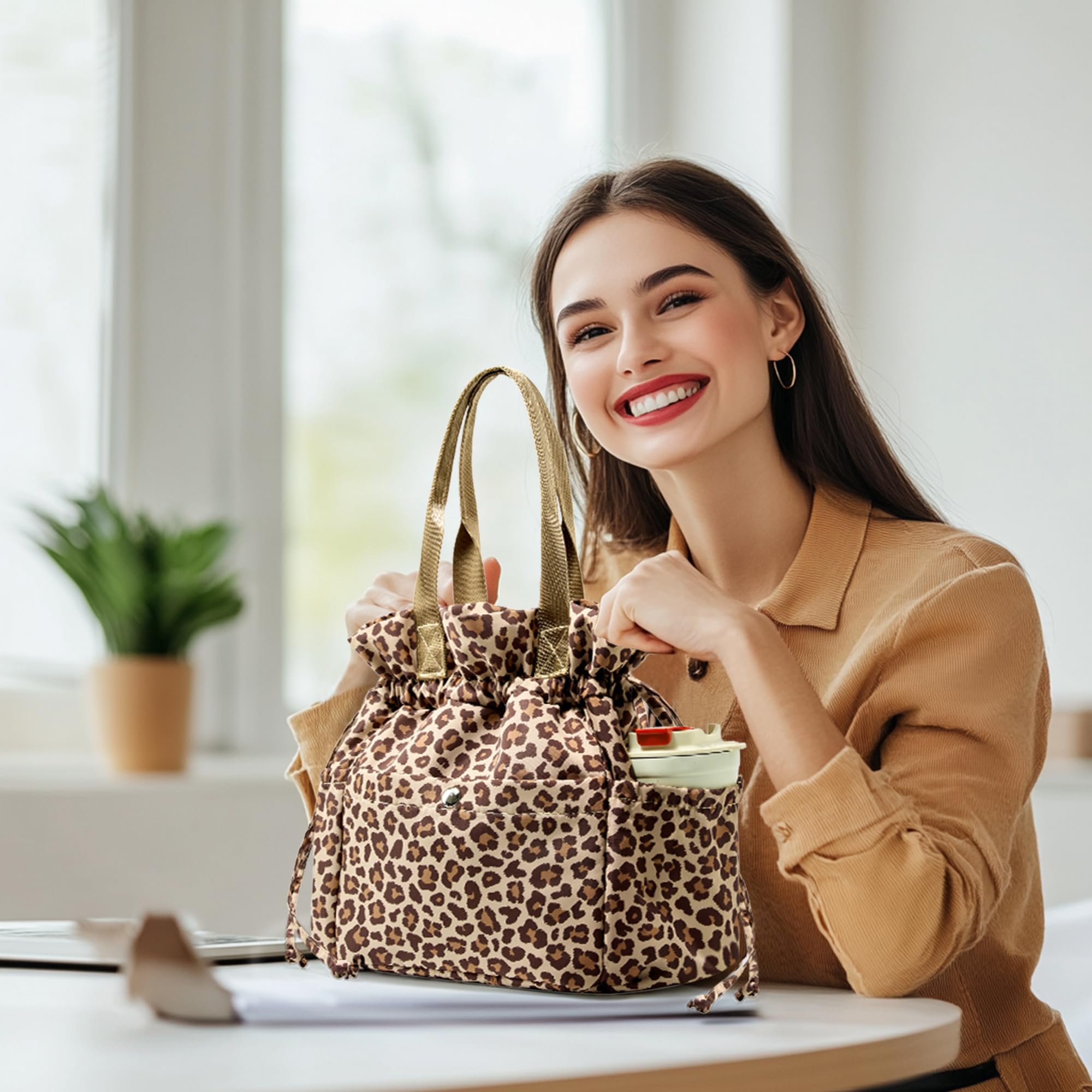 Yarnic Leopard lunch bag doubles as purse or diaper bag for busy days
