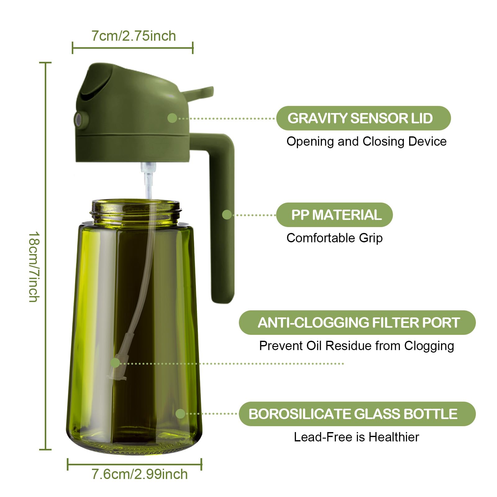 YARRAMATE dual-function oil sprayer for precise control in cooking.