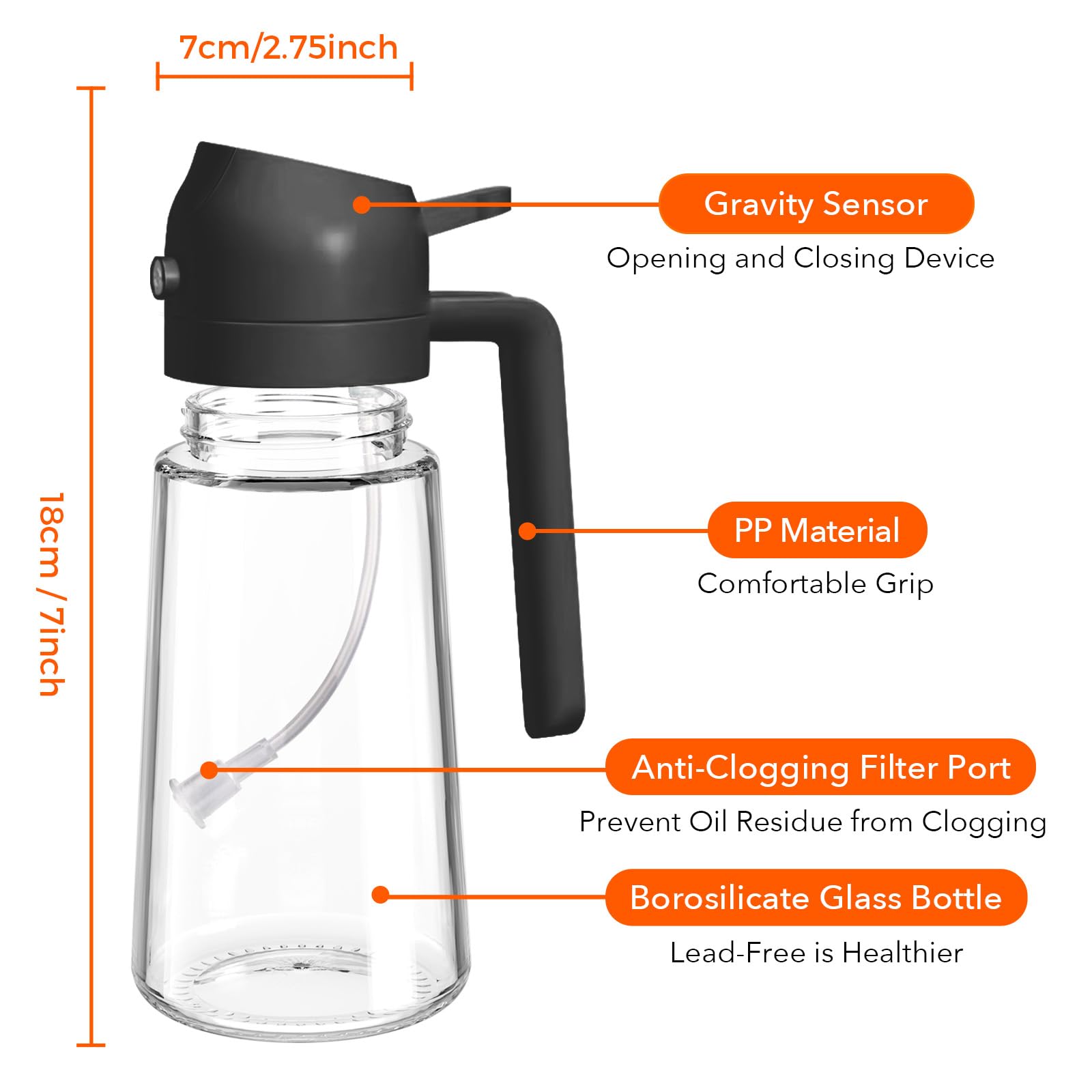 YARRAMATE olive oil dispenser BPA-free construction for safe kitchen tool.