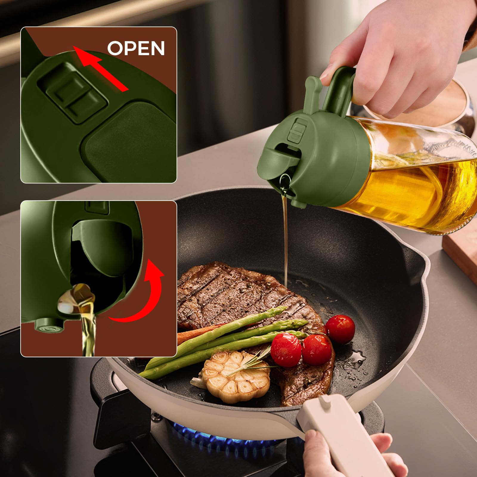 YARRAMATE olive oil sprayer stickers included for customization
