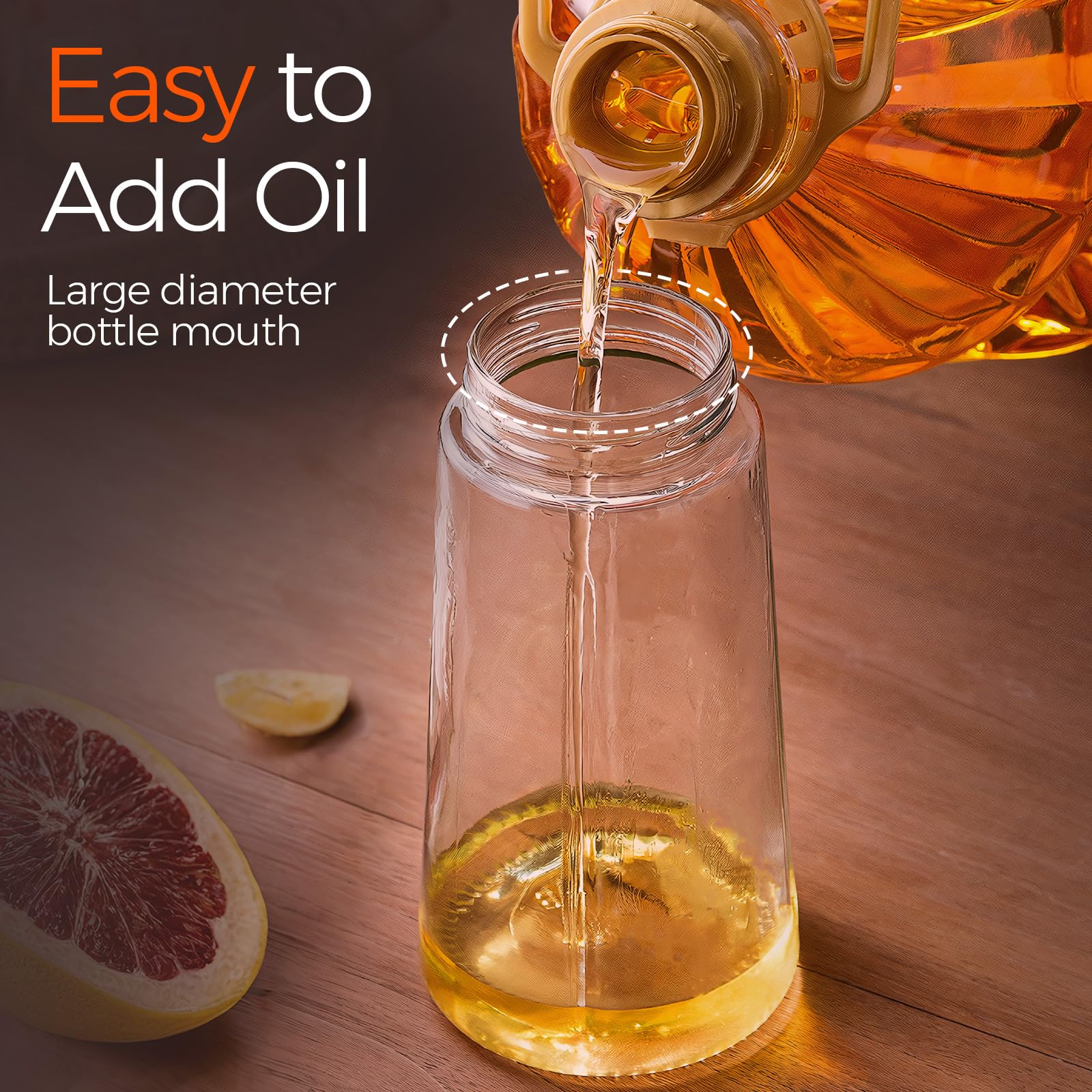 YARRAMATE olive oil sprayer wide-mouth design for spill-free refills
