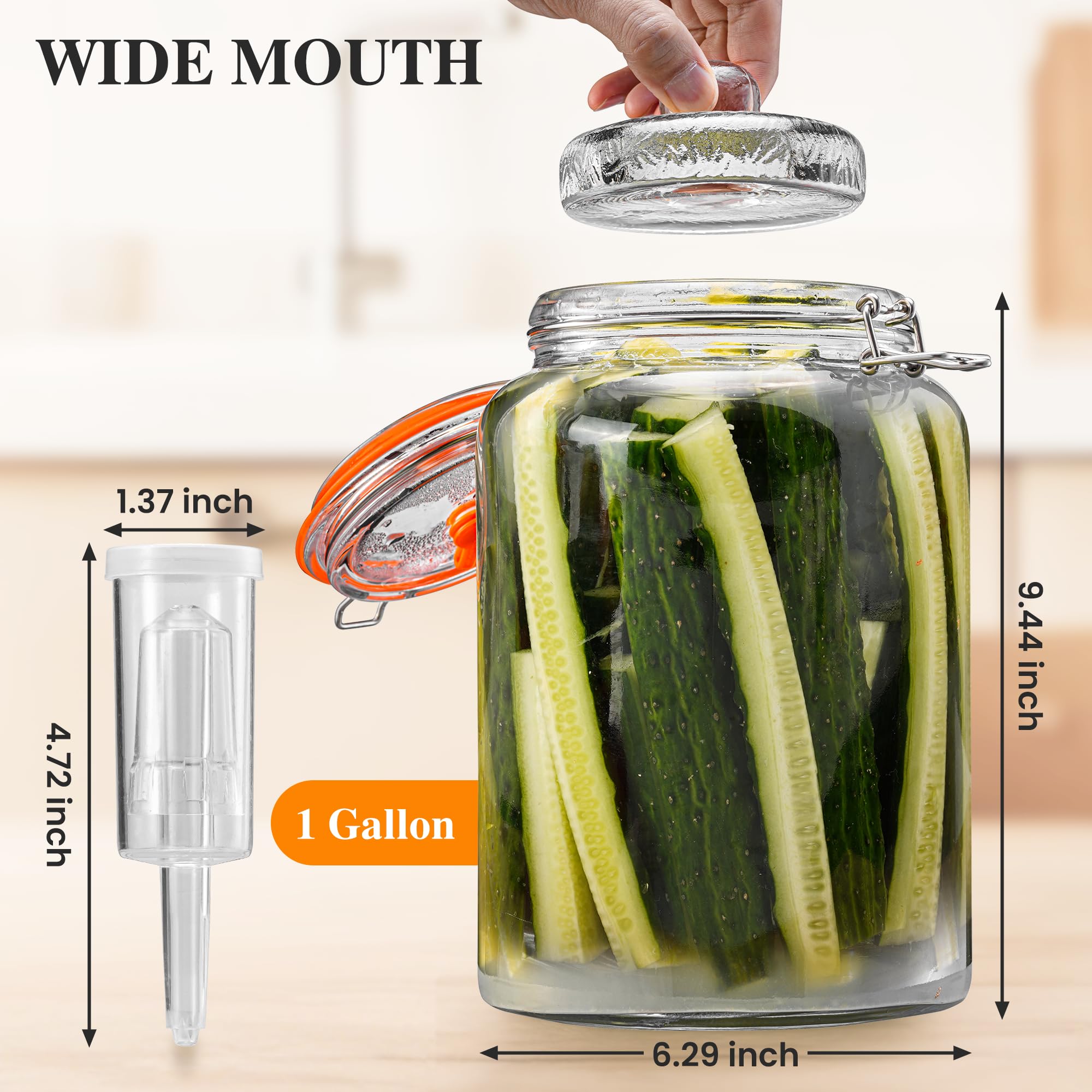 YARWELL lead-free glass fermentation jar ensures safe, durable storage.