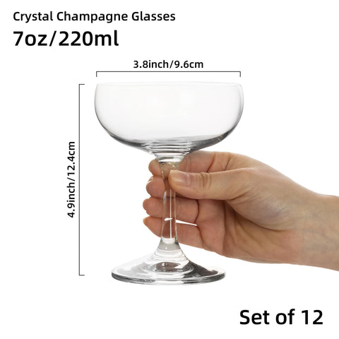 YARYOUNG elegant coupe glass with curved bowl offers comfortable grip and stylish presentation.