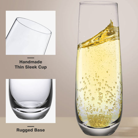 Yaschmo hand blown crystal glasses with artisan clarity for elegant toasts