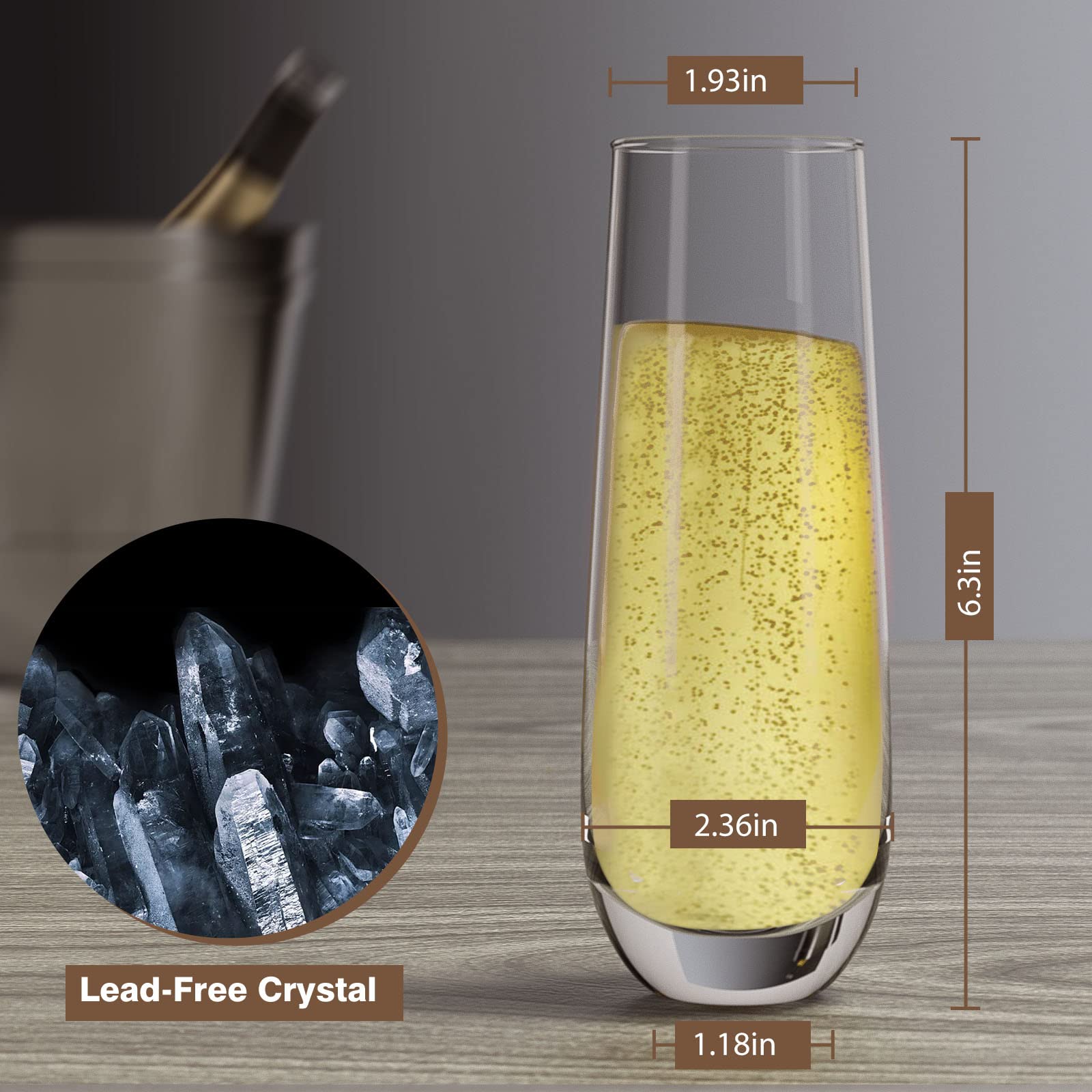 Yaschmo 100 percent lead-free crystal for safe sparkling enjoyment