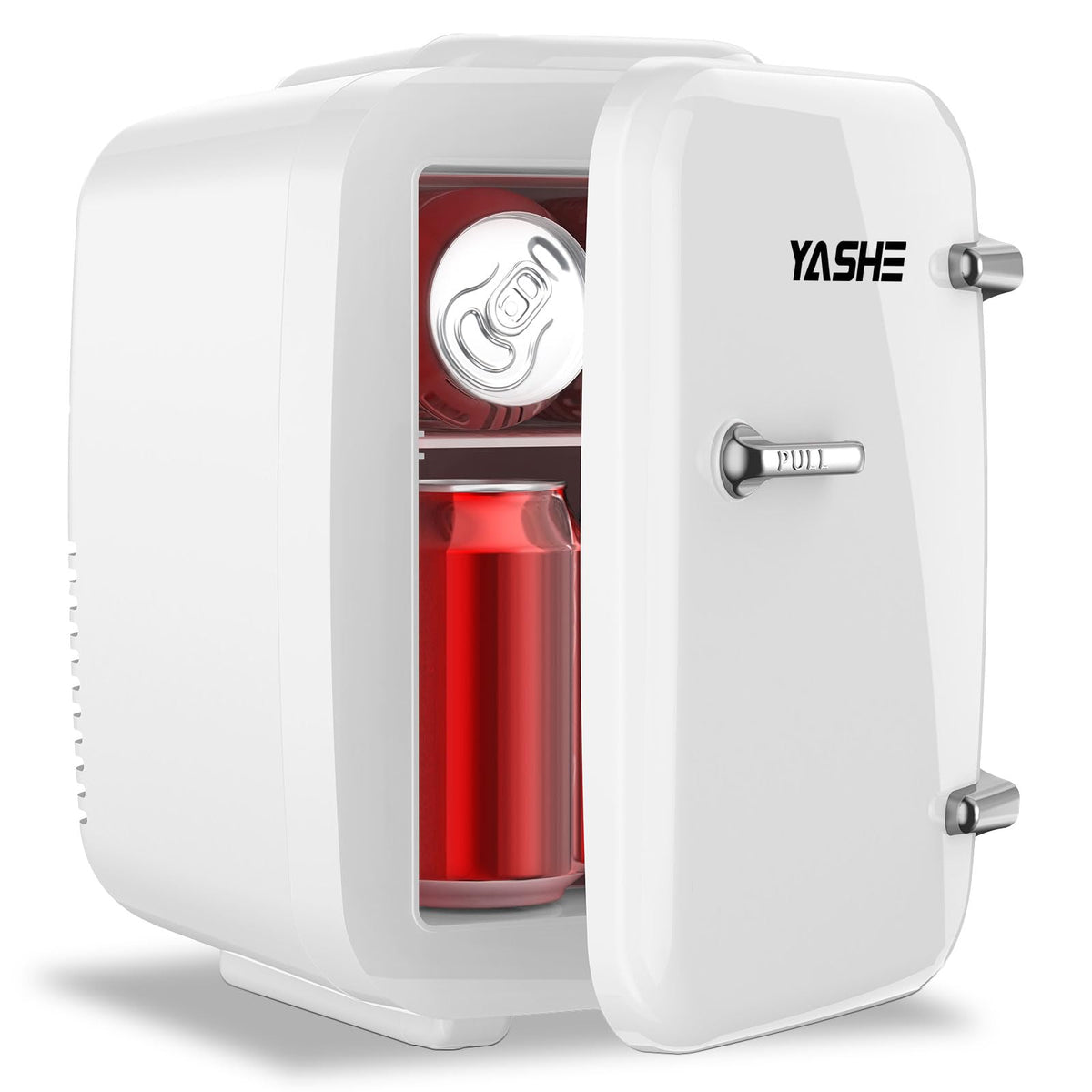 YASHE Mini Fridge 4L capacity for compact dorm or office use.