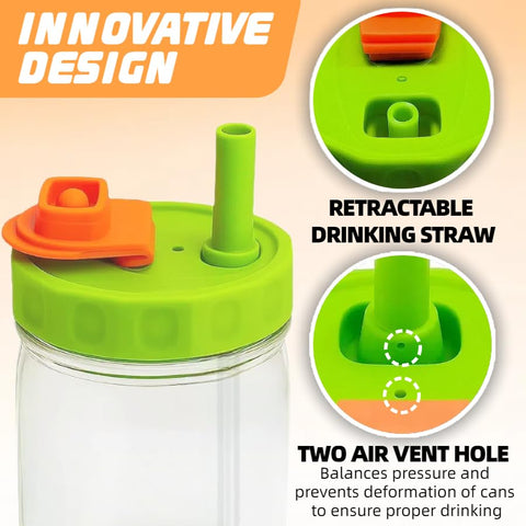 Yathindy mason jar lid in food-grade silicone keeps beverages safe.