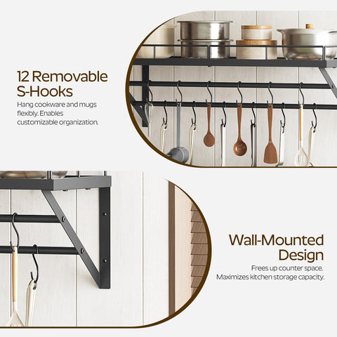 YATINEY 12 S-hooks enabling versatile utensil organization.