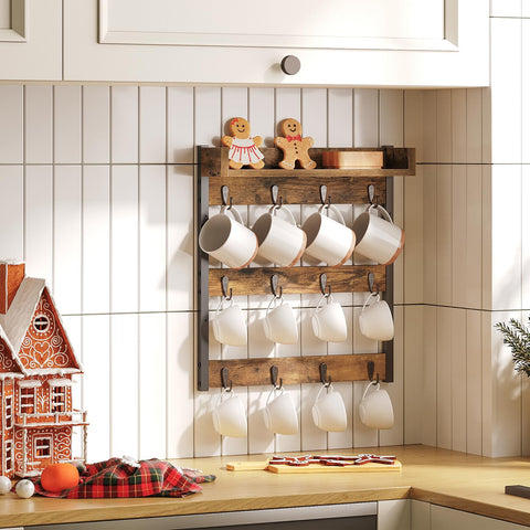 YATINEY 3-tier mug tree keeps mugs neatly visible and accessible.