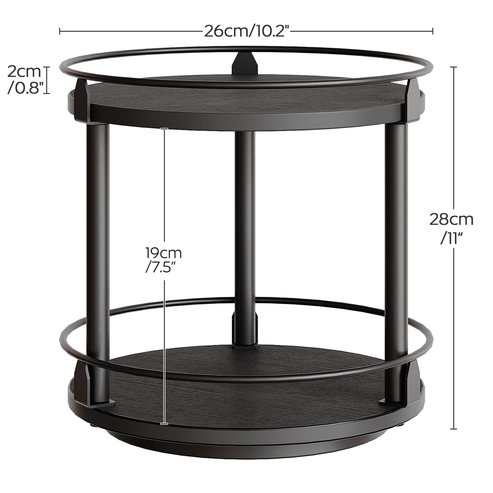 YATINEY compact turntable storage on kitchen counter