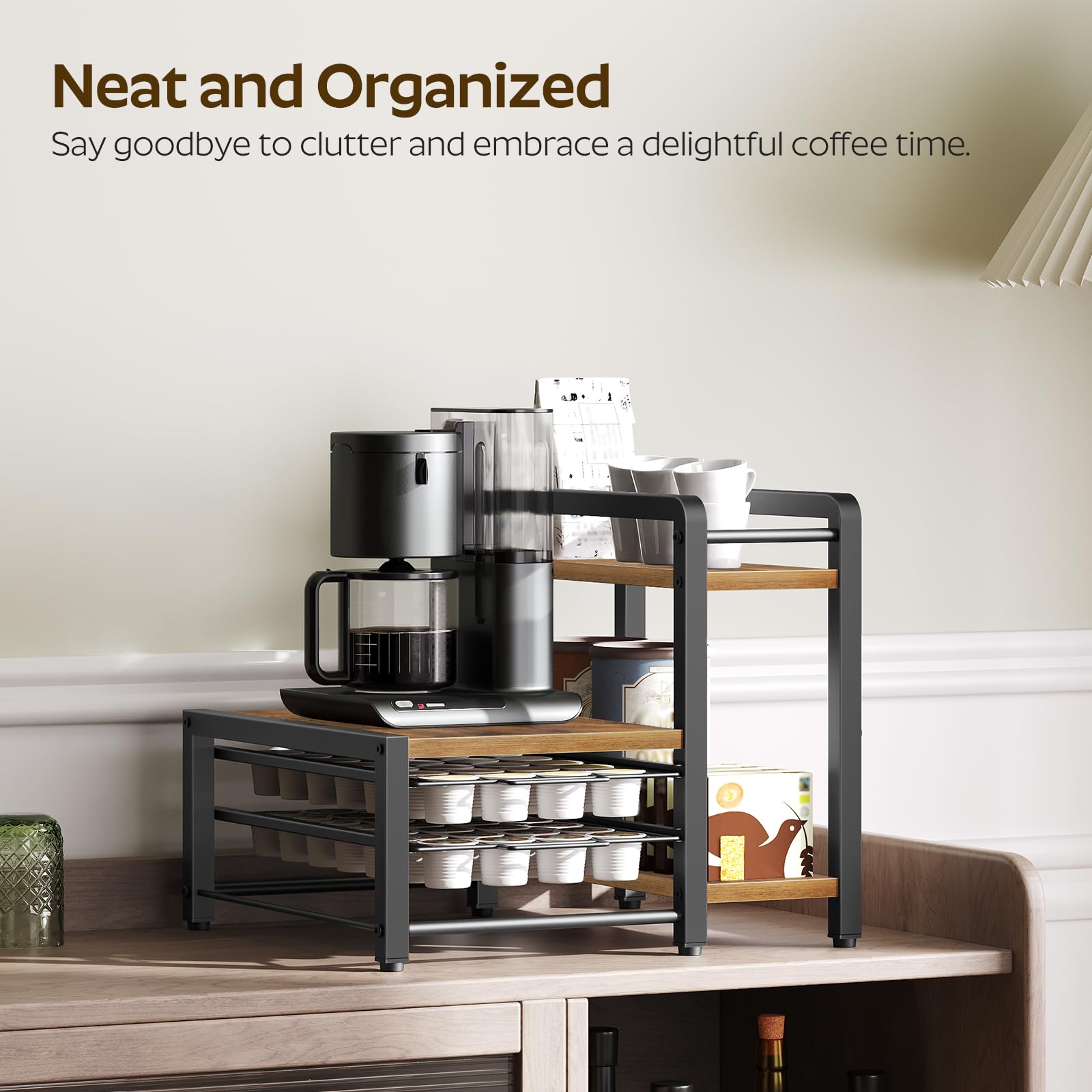 Rustic brown and black finish adds vintage charm to modern kitchens.