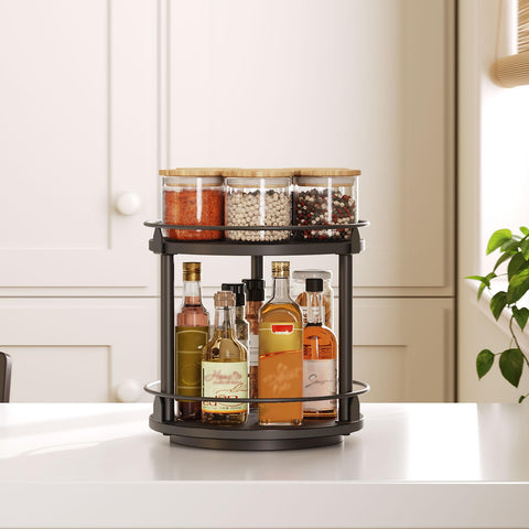 YATINEY 2-tier spice organizer side-angle for organized shelves