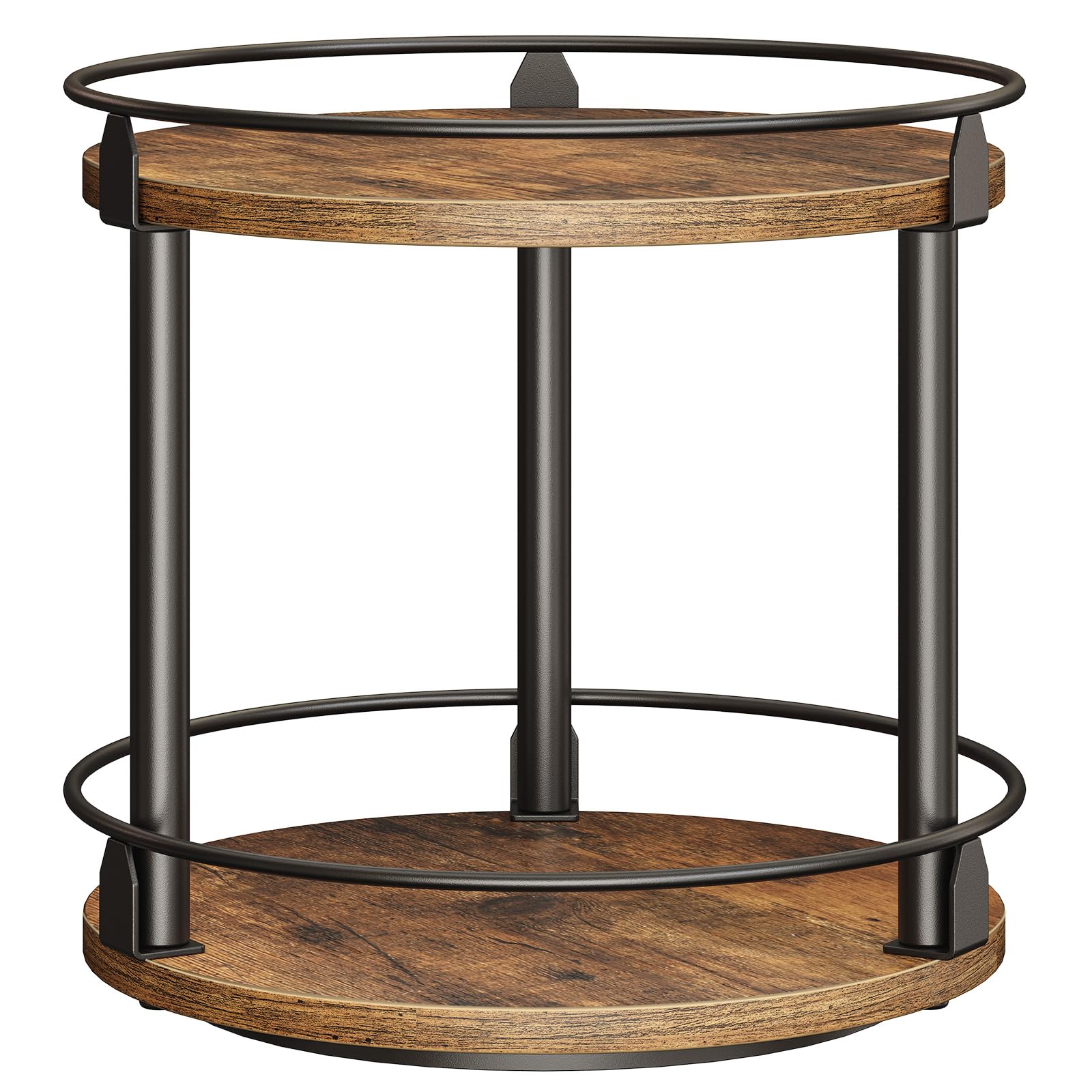 YATINEY Lazy Susan 2-tier spice rack on countertop for easy access.