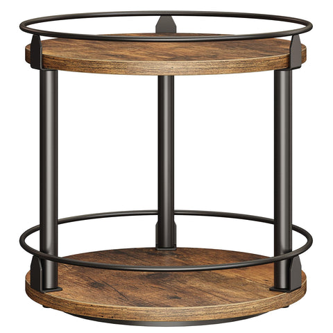 YATINEY Lazy Susan 2-tier spice rack on countertop for easy access.