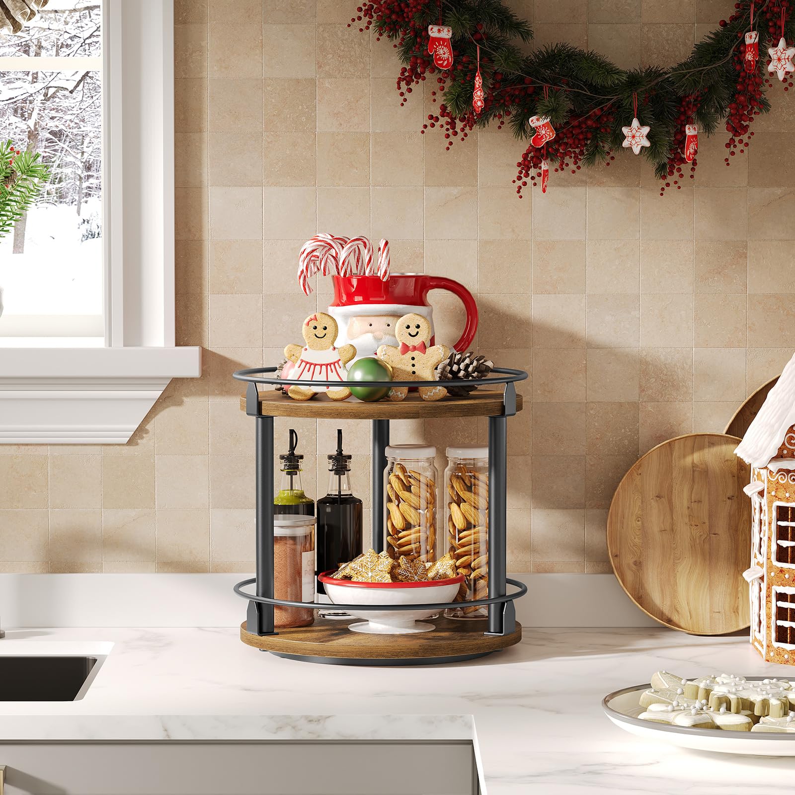 YATINEY rotating spice rack with 360-degree rotation for quick reach.