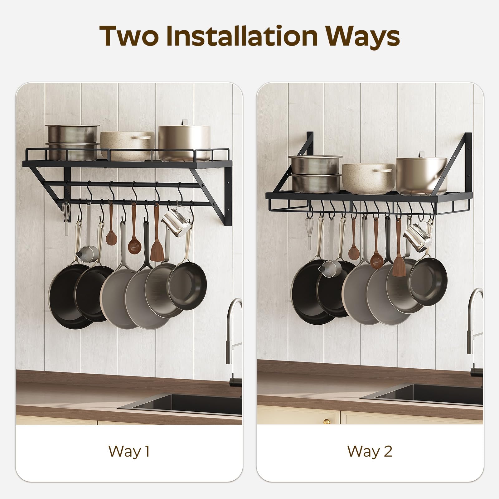 Vertical, space-saving design frees countertop space for cooking routines.