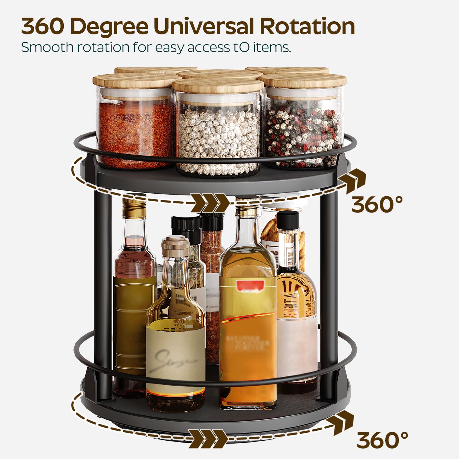 YATINEY spice rack with edge fences securing bottles