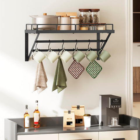 Vertical rails maximize storage in compact kitchens and small spaces.