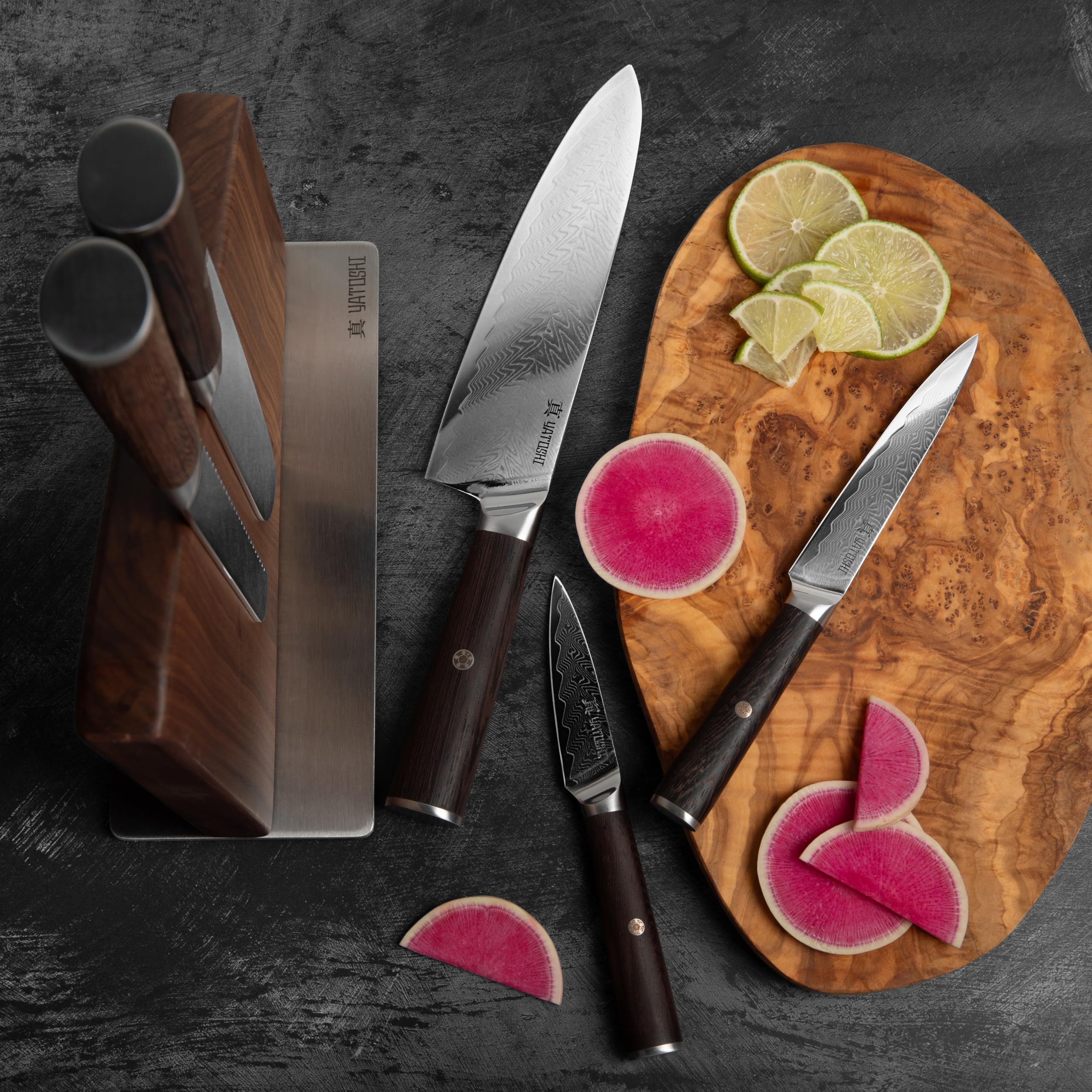 Yatoshi Knives 8-inch bread knife with serrations for crusty bread.