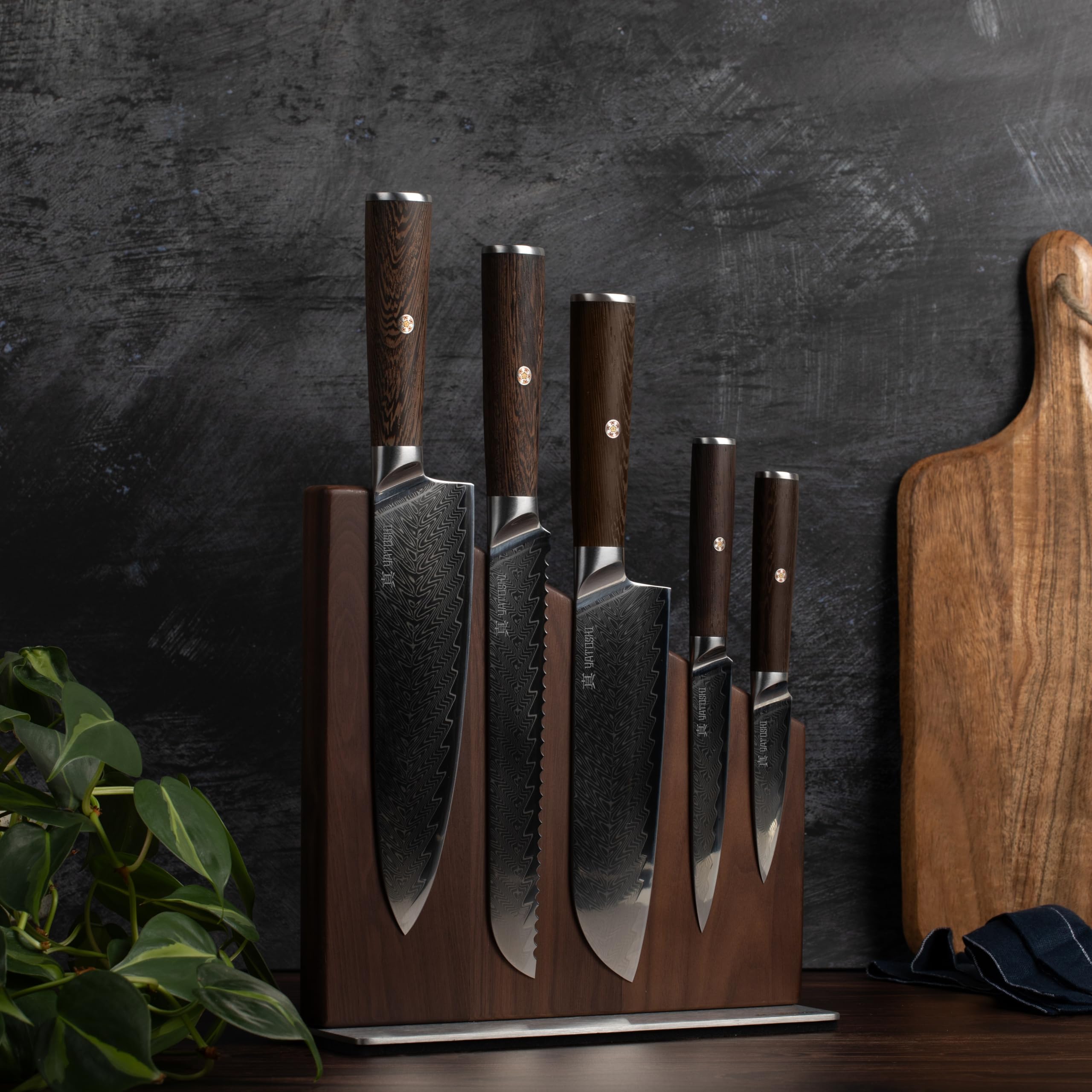 Yatoshi Knives 8-inch chef knife ready for precise slicing.