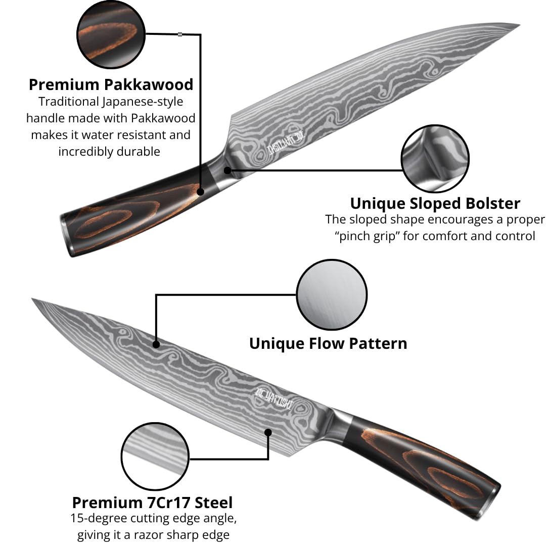 Yatoshi set of six 5-inch steak knives for tabletop carving