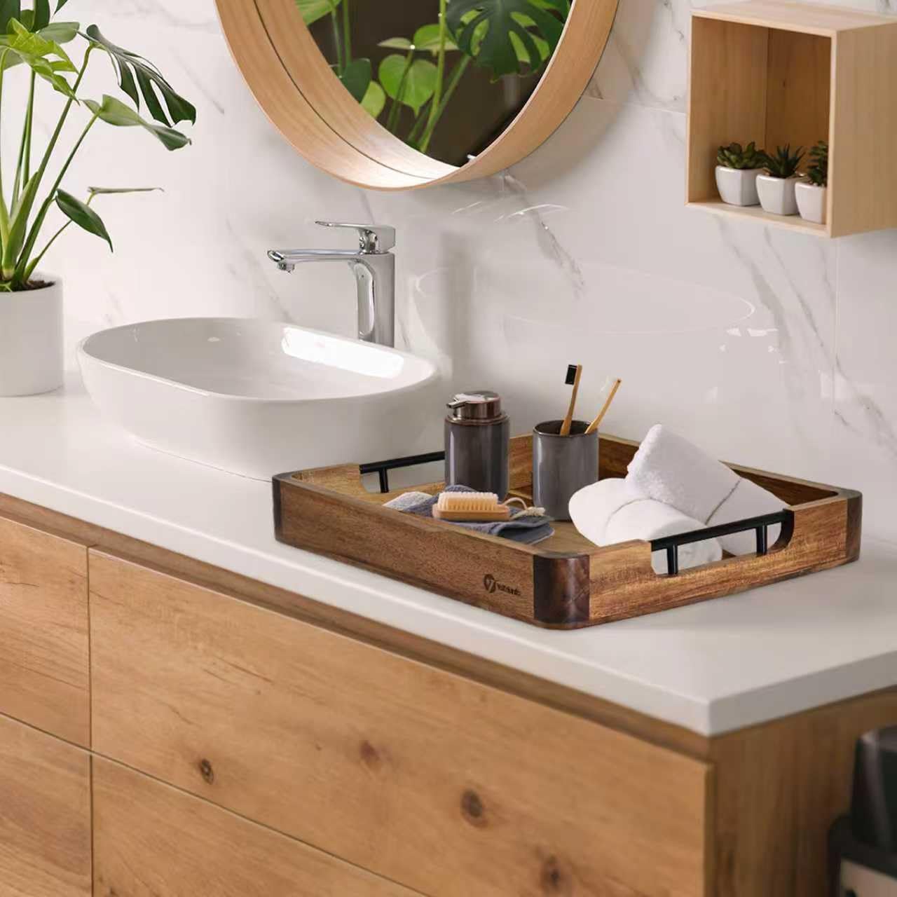 YaTriunfo large serving tray used in a dining room setting