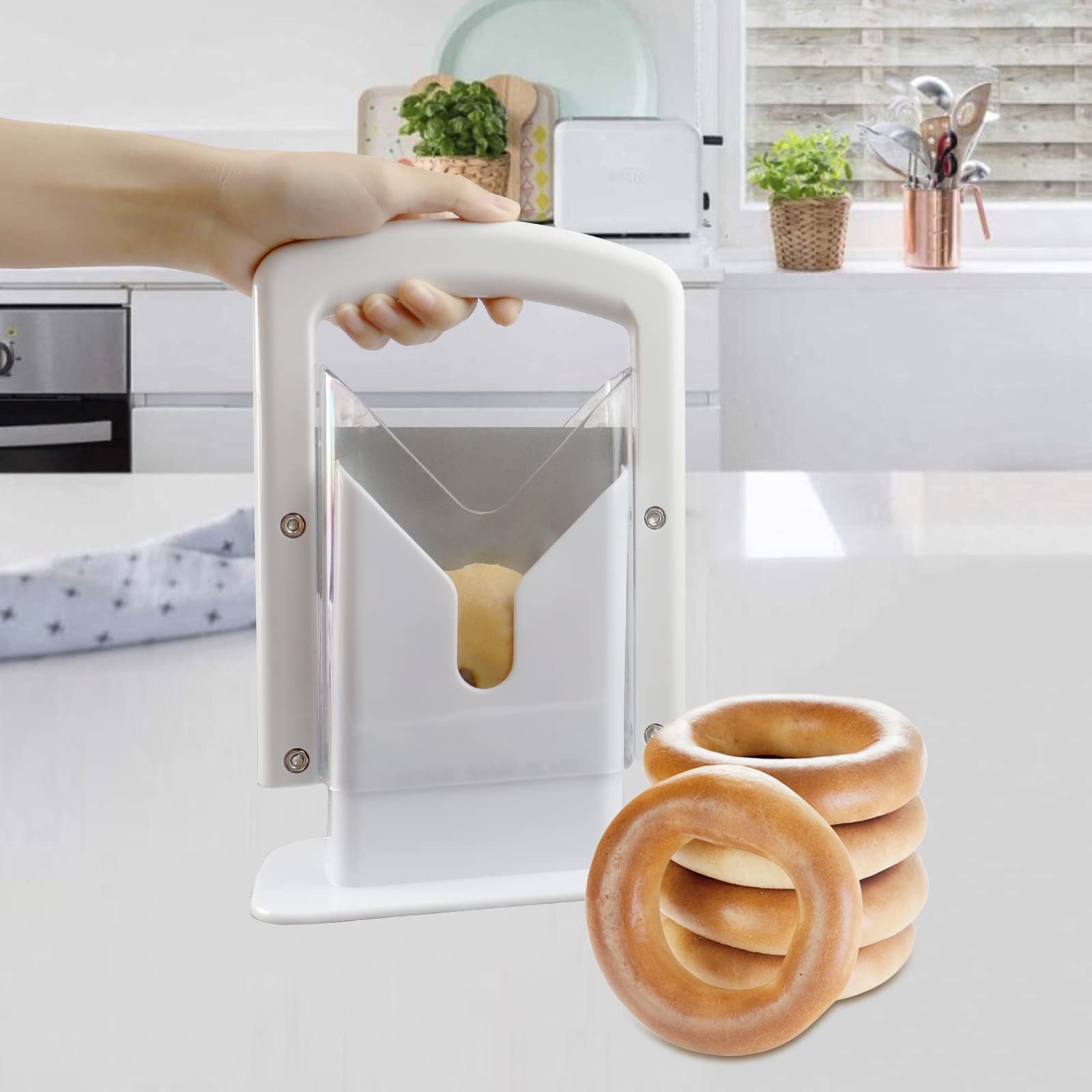 Yatytepo bagel slicer slice muffins and bread with ease
