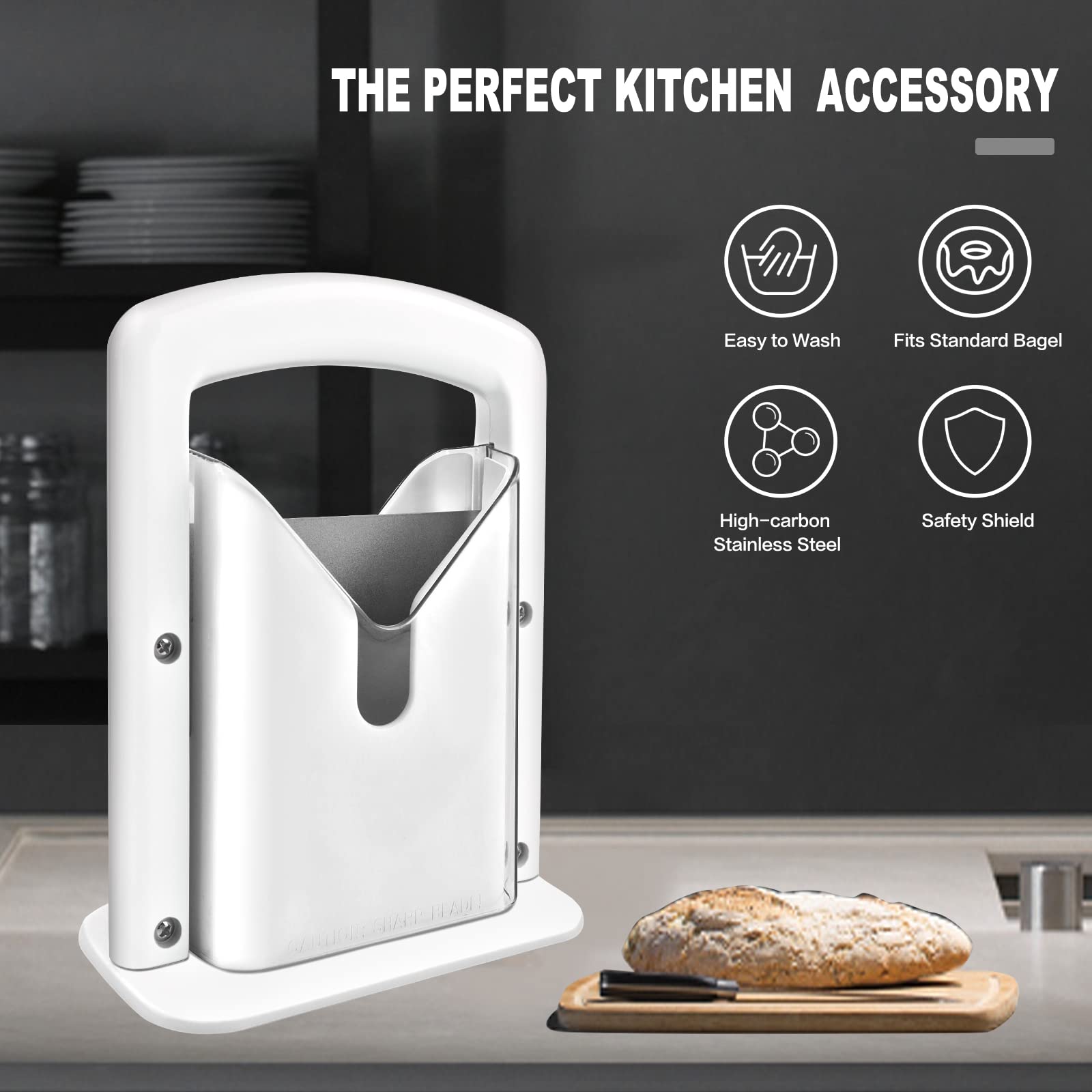 Yatytepo bagel slicer with stainless steel blade for durability