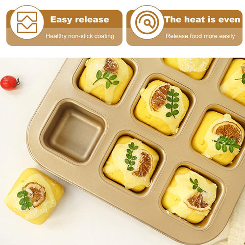 YAYODS square pan with rounded edges for safe handling and release