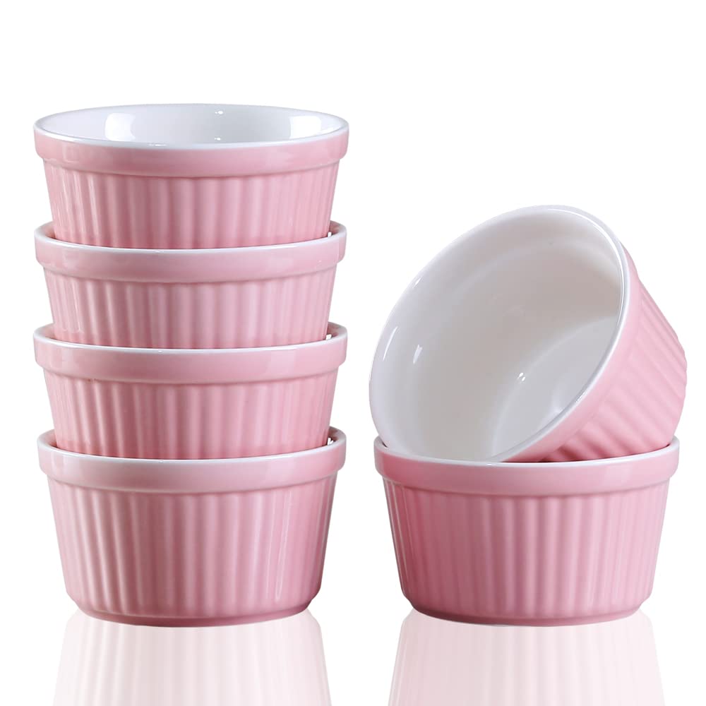 YAZYLIFE 6oz ramekins for crème brûlée, ideal for individual portions.