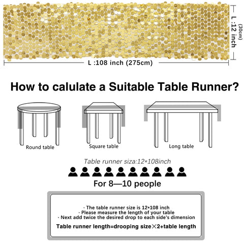 Yblut gold sequin table runner for weddings creates glamorous tablescapes