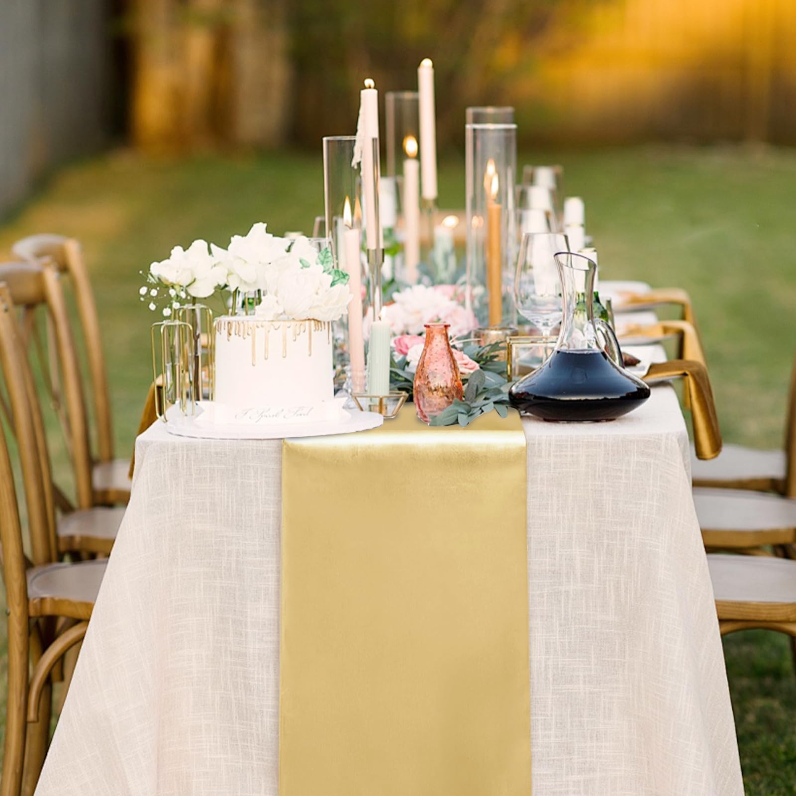 Yblut satin table runner 12x108 with smooth edges prevents wrinkles for seamless event decor