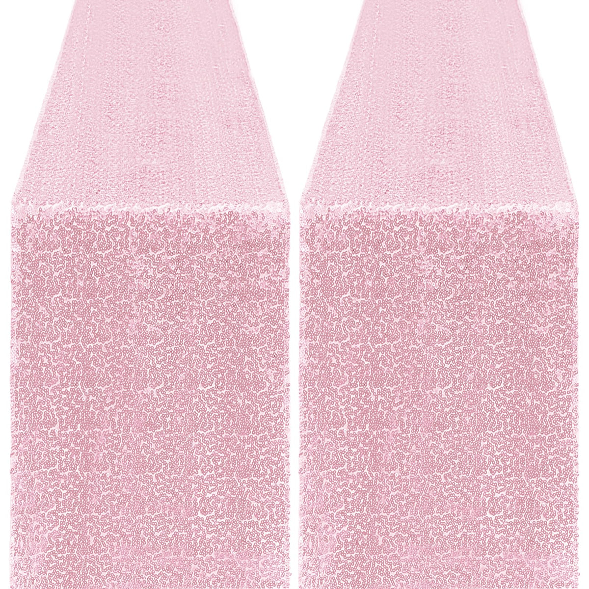 Yblut pink sequin table runner 12x72 two piece set for elegant dining