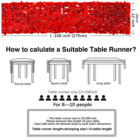 Yblut sequin table runner enhances party setup with sparkling charm.