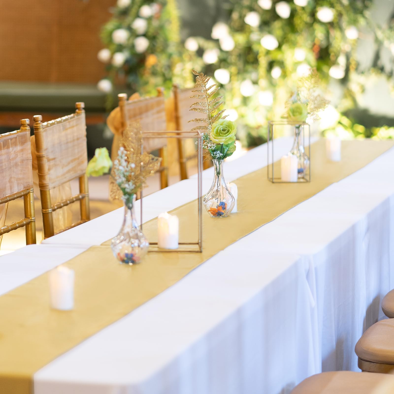 Yblut table runner gold decor for weddings and banquets adds soft shimmer