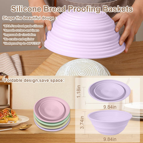 Ycgcp BPA-free silicone banneton provides safe baking and simple cleaning.